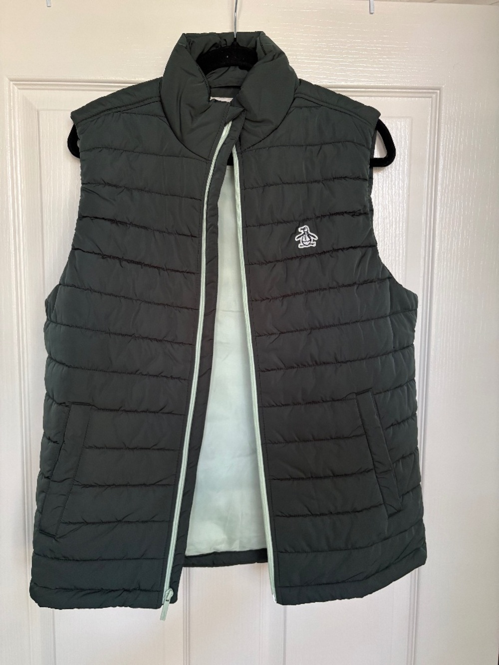 Original Penguin Water Resistant Puffer Vest Green M NWOT